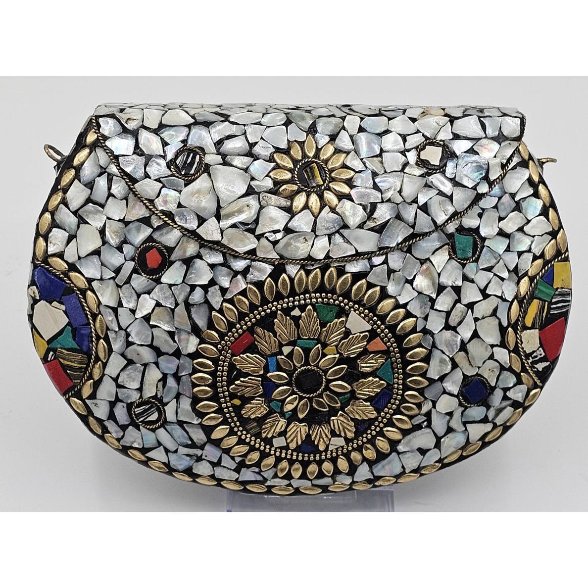 Ramla Glamorous Mosaic Stone Handbag - Shine Like A Disco Ball!